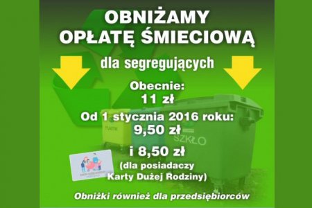 Mniej za selektywne gospodarowanie odpadami komuna