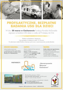 Bezpłatne  badania USG dla dzieci z Ciechanowa w 