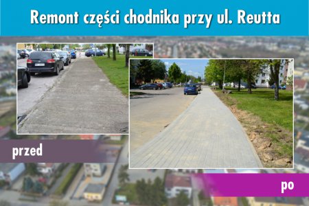 Wyremontowano część chodnika przy ul. Reutta