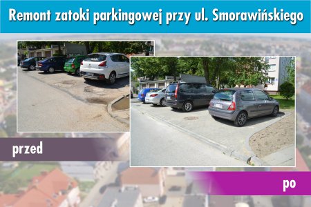 Wyremontowana zatoka parkingowa przy ul. Smorawiń