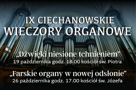 Grafika zachęcająca do udziału w koncertach prganowych.
